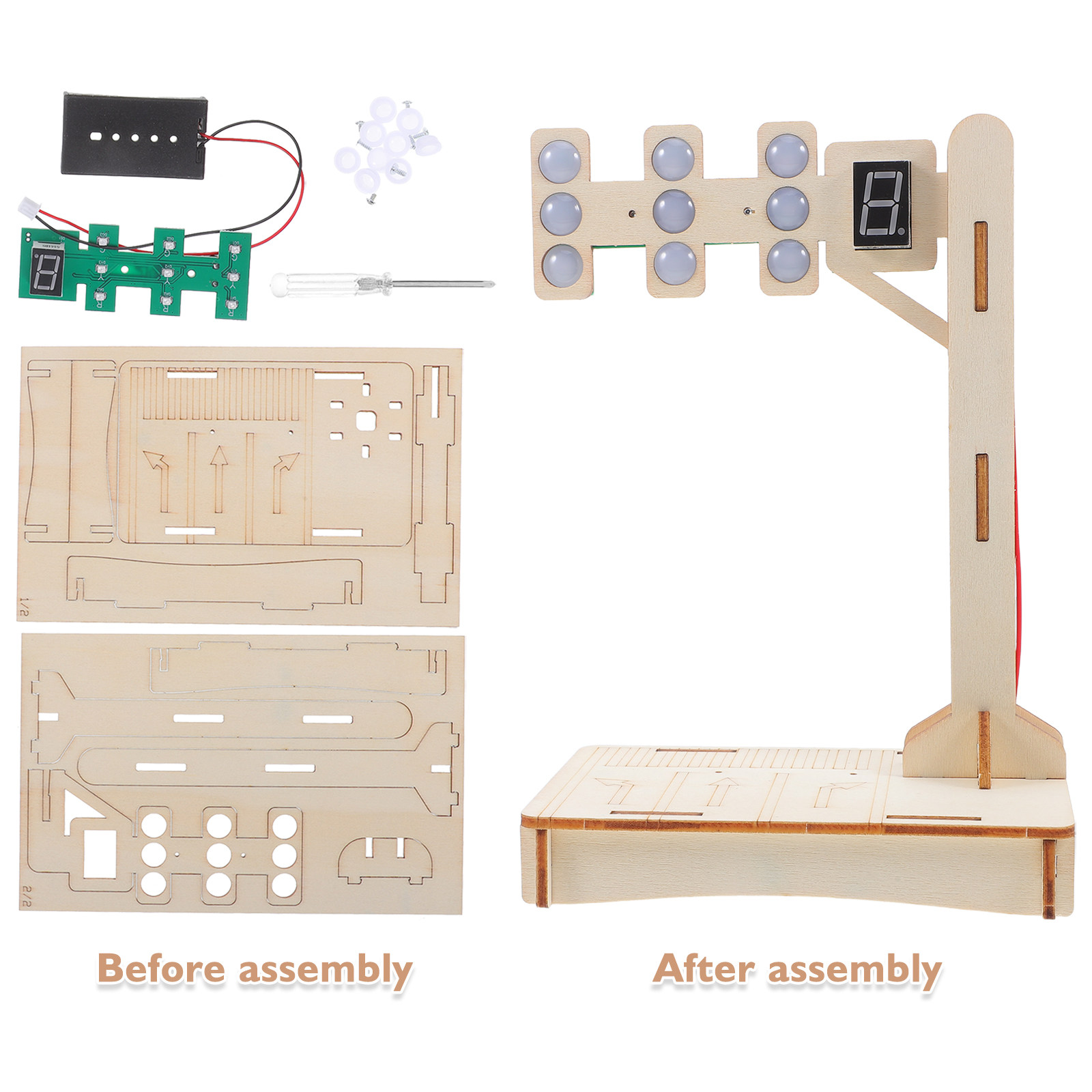 1Set Traffic Signal Science Ki - Science Project Diy 评论和价格