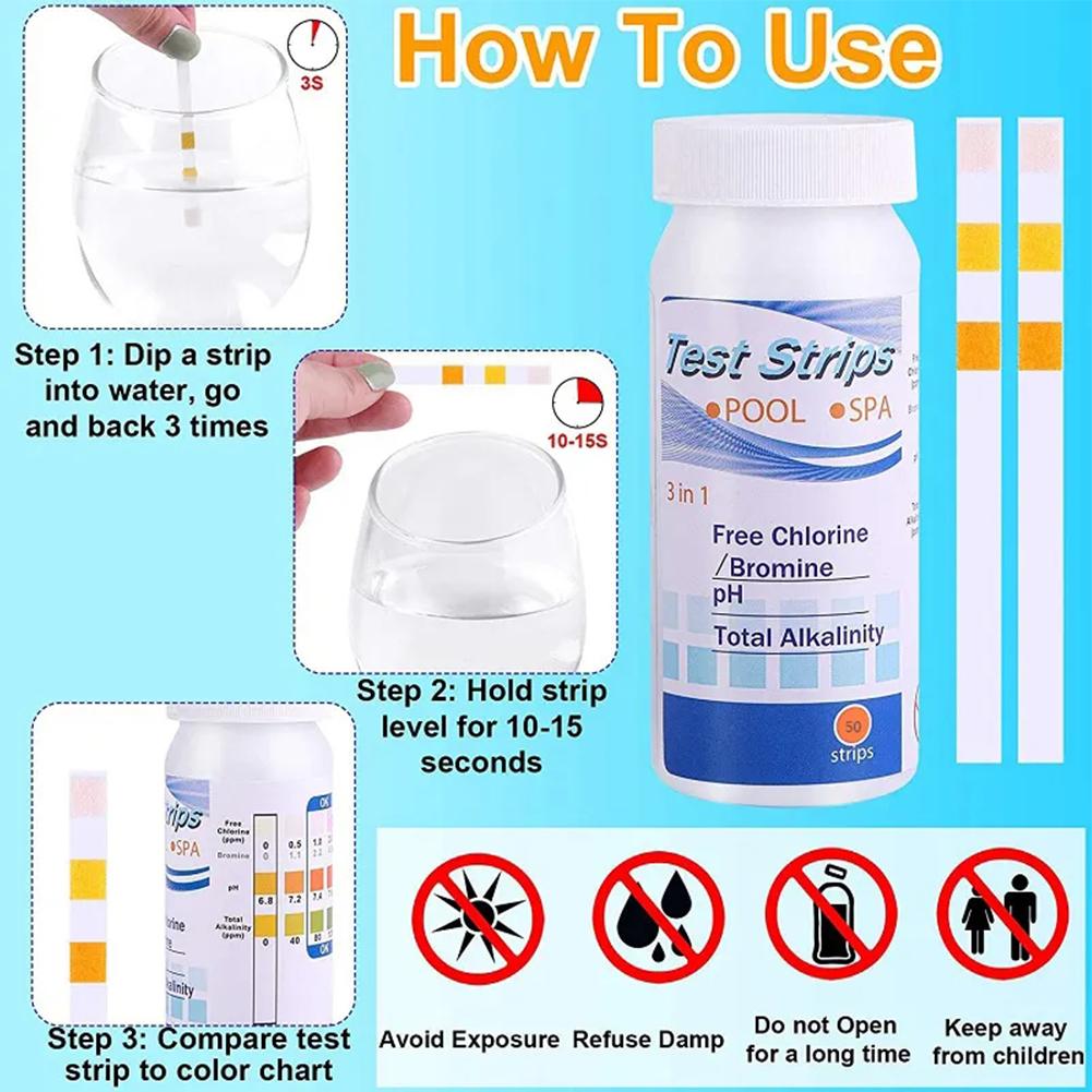 50pcs Chlorine PH Test Strips  - Ph Strip Test 评论和价格