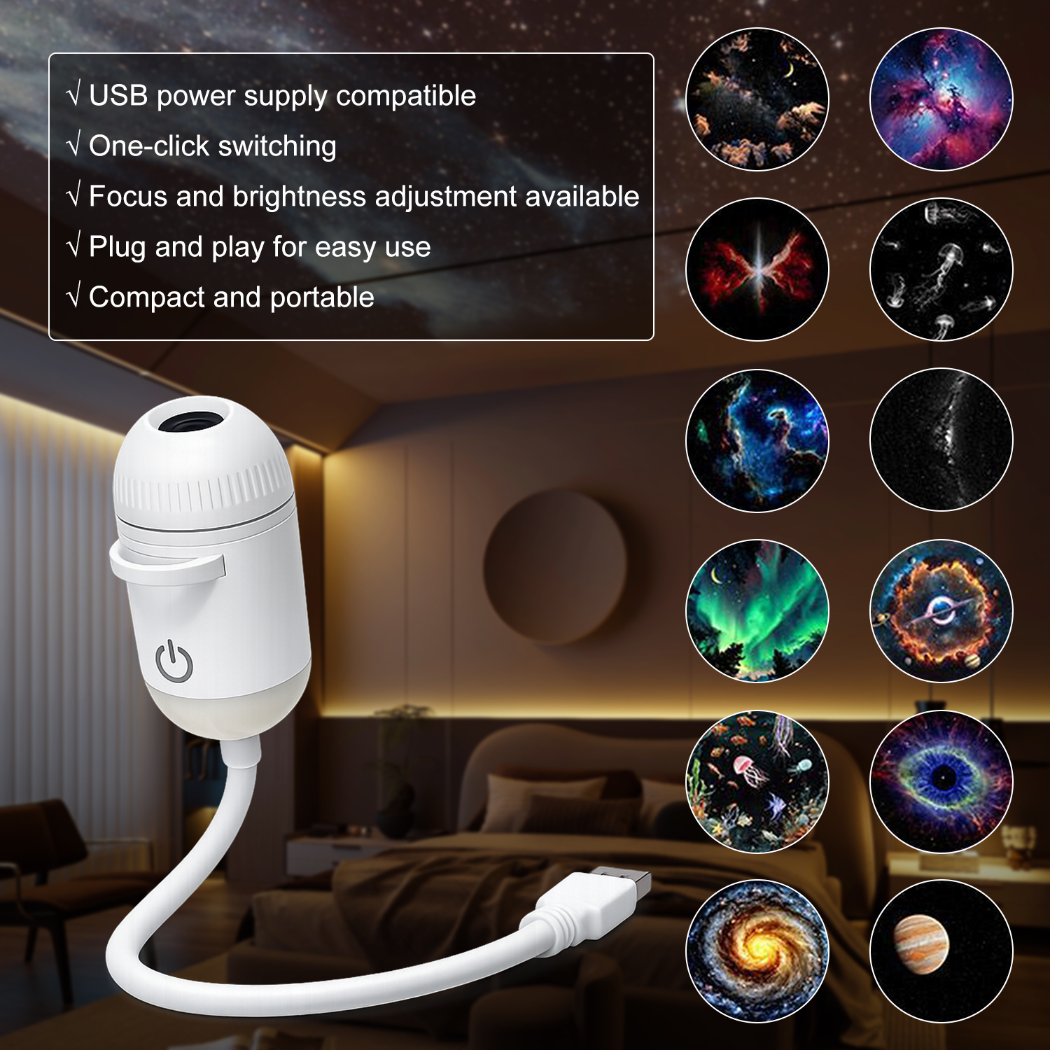 2 In 1 Usb Mini Galaxy Star Pr - Planetarium Projector Home 评论和价格