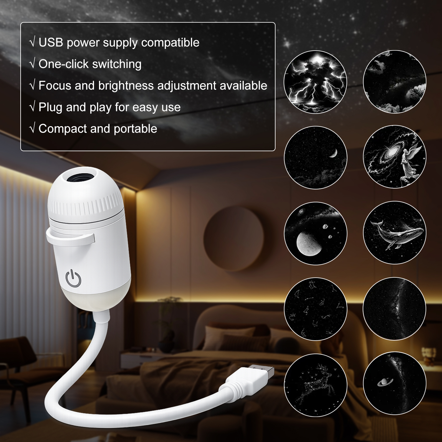 2 In 1 Usb Mini Galaxy Star Pr - Planetarium Projector Home 评论和价格