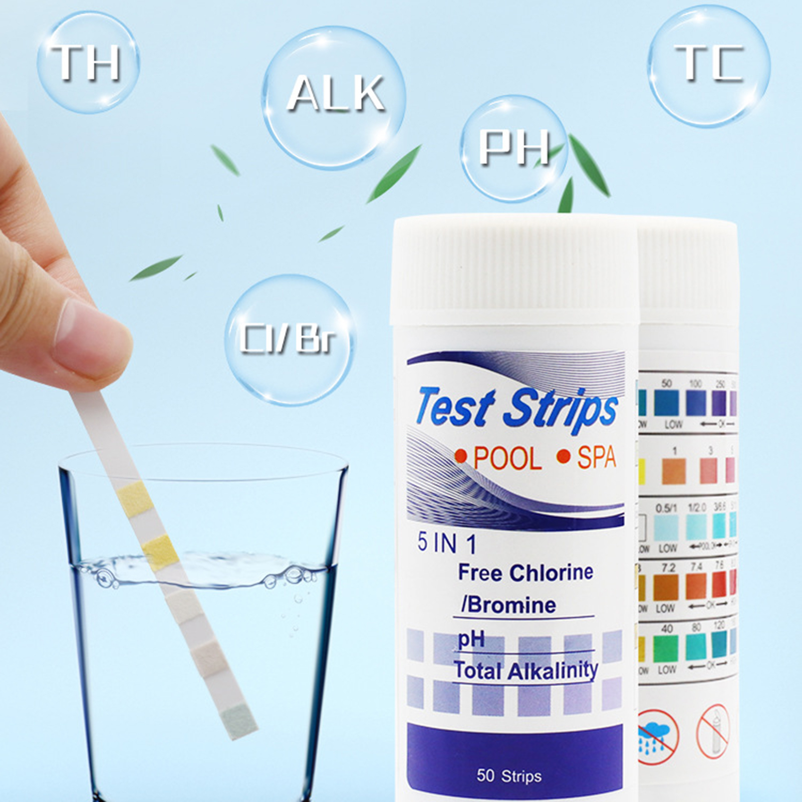 50pcs Multipurpose Chlorine PH - Ph Strip Test 评论和价格