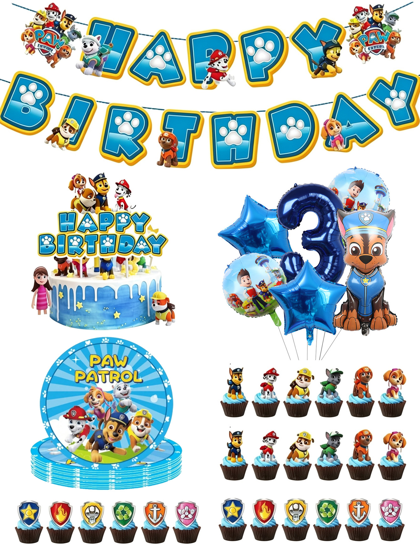Paw Patrol Birthday Party Deco - Science Of Happiness 评论和价格