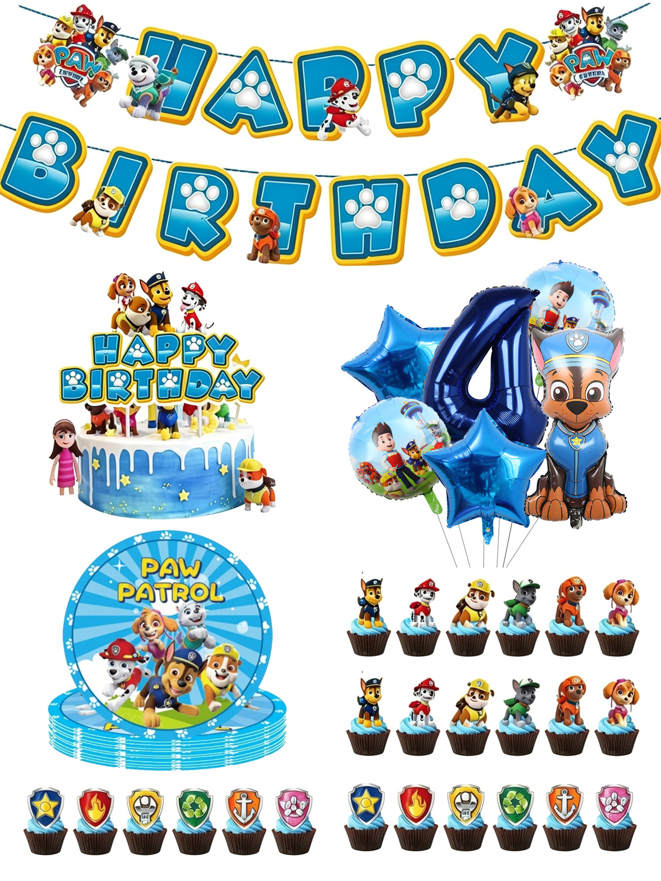 Paw Patrol Birthday Party Deco - Science Of Happiness 评论和价格